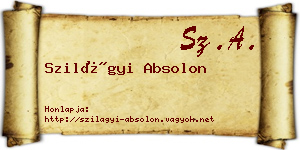 Szilágyi Absolon névjegykártya